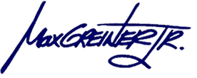 Max Greiner Jr.'s handwritten signature