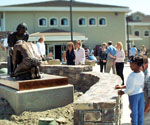 Divine Servant® and visitors outside East Bay Fellowship