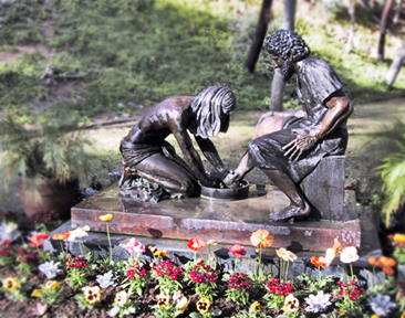 Divine Servant® in a flower-filled garden