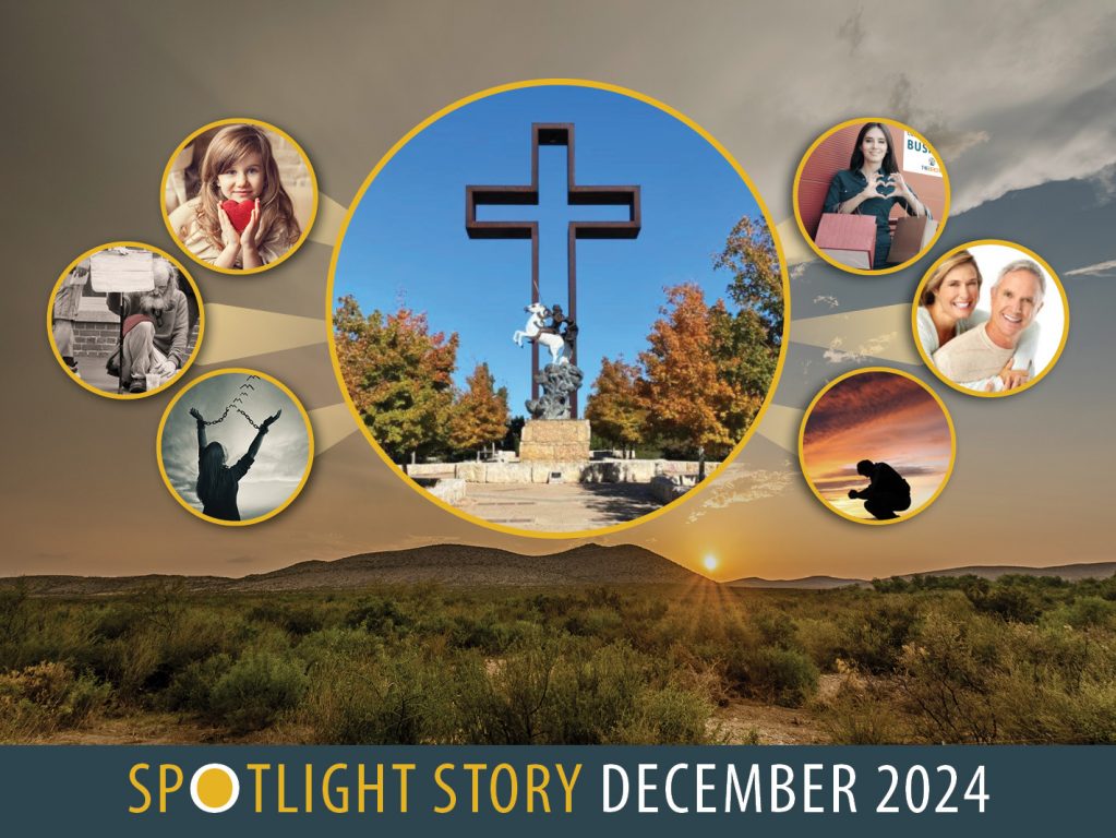 SA Beacon December 2024 spotlight graphic featuring The Empty Cross™ and portraits