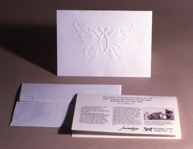 Embossed Christian Butterfly® note card and envelope