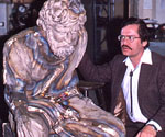 Max Greiner beside the cast Peter figure