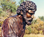 Three-quarter detail of Peter's face and robe