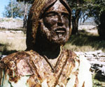 Modeled head and upper robe of Fisher of Men® outdoors