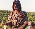 Front view of Fisher of Men® with the fishing net held between both hands