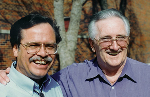 Max Greiner and Bob Shattles smiling outdoors