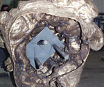 Open hollow casting with internal supports visible