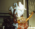 Front detail of the horse after its surface has been painted white