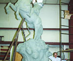 Front view of The Coming King® armature above the rocky sculpted base