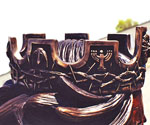 Decorated crown showing relief symbols, lettering and thorn-like bands