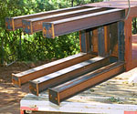 Hollow steel sections of The Empty Cross™ secured on a trailer