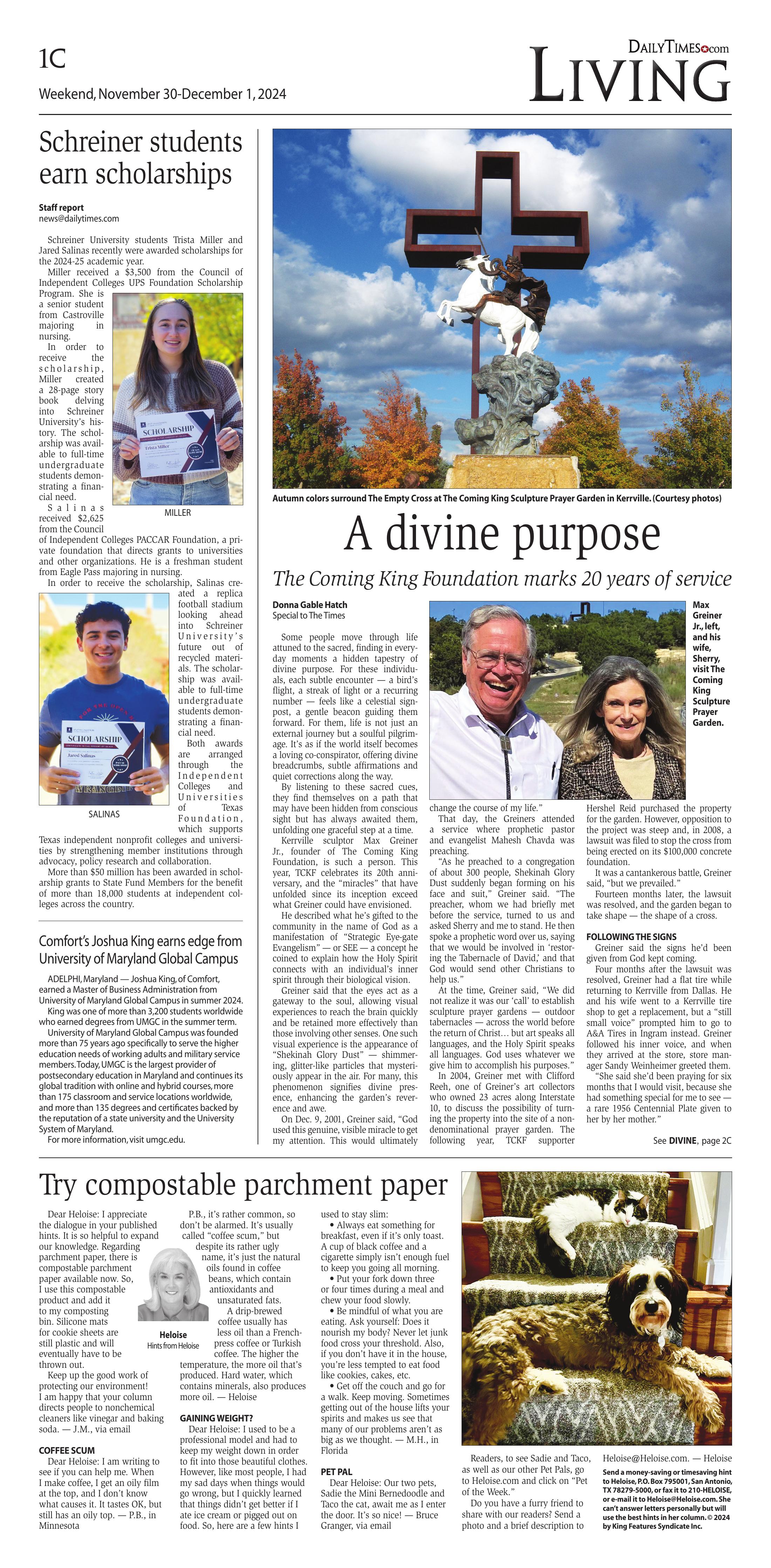 News Article: A Divine Purpose